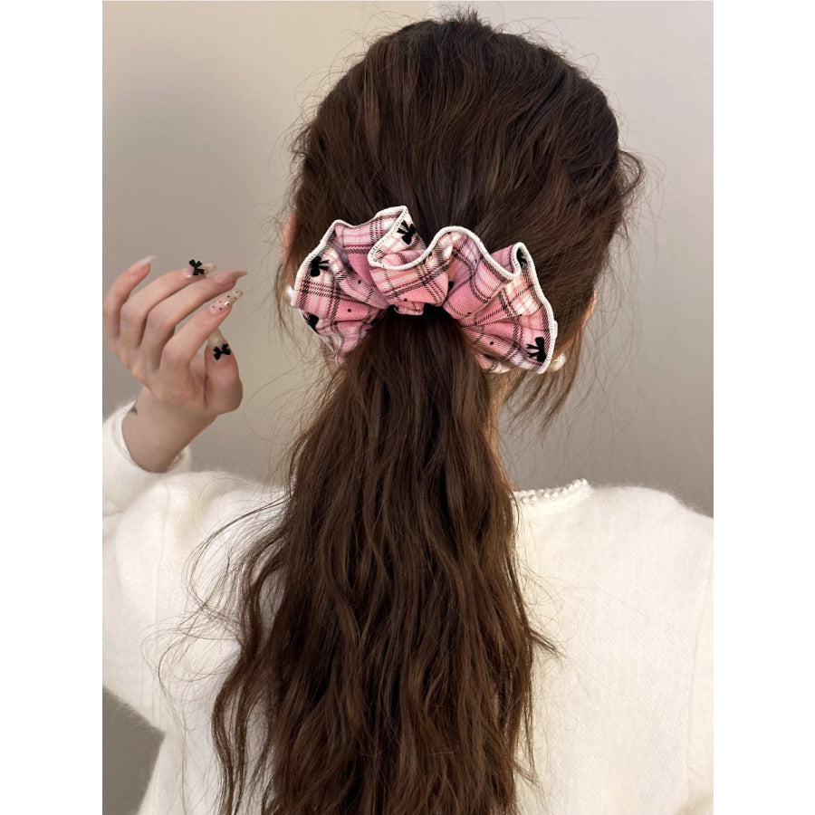 3-Piece Plaid Contrast Elastic Hair Scrunchy Multi / One Size Apparel and Accessories