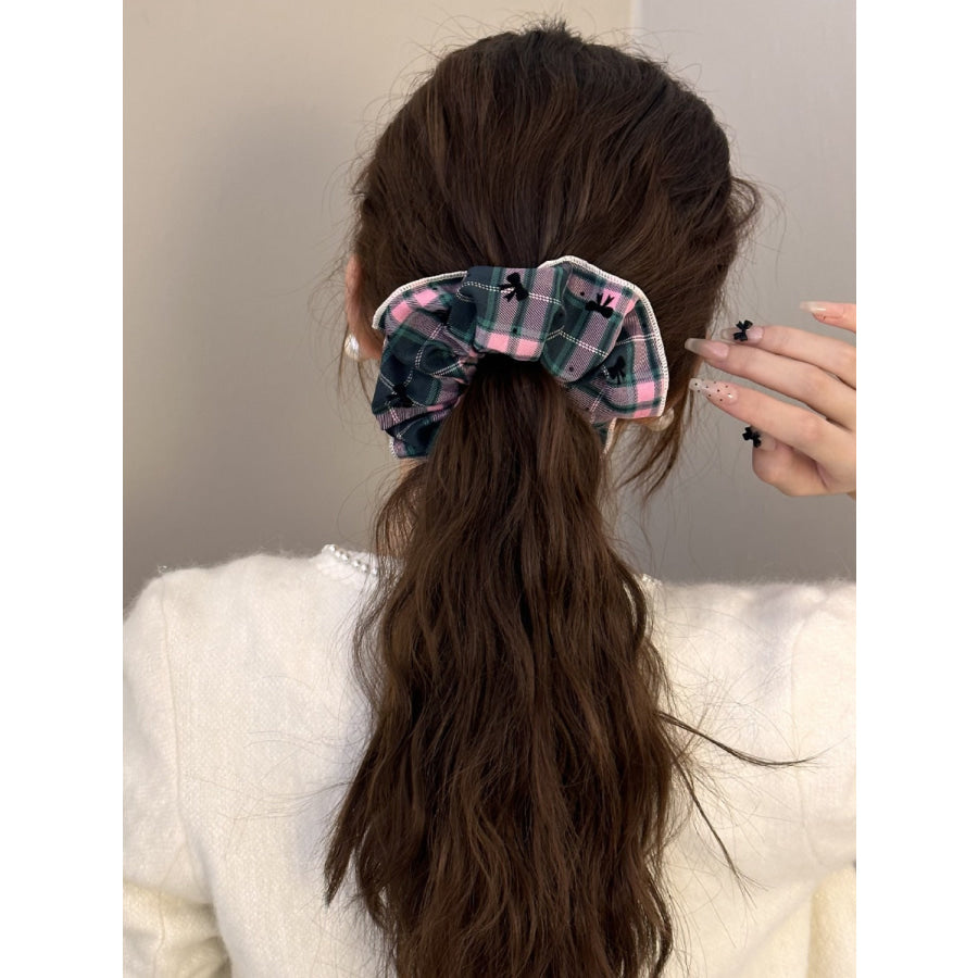 3-Piece Plaid Contrast Elastic Hair Scrunchy Multi / One Size Apparel and Accessories