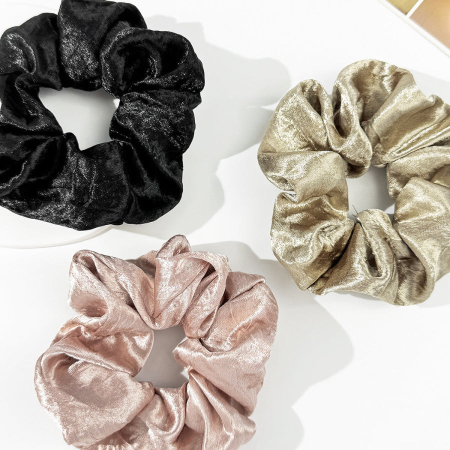 3-Piece Polyester Elastic Hair Scrunchy Multi / One Size Apparel and Accessories