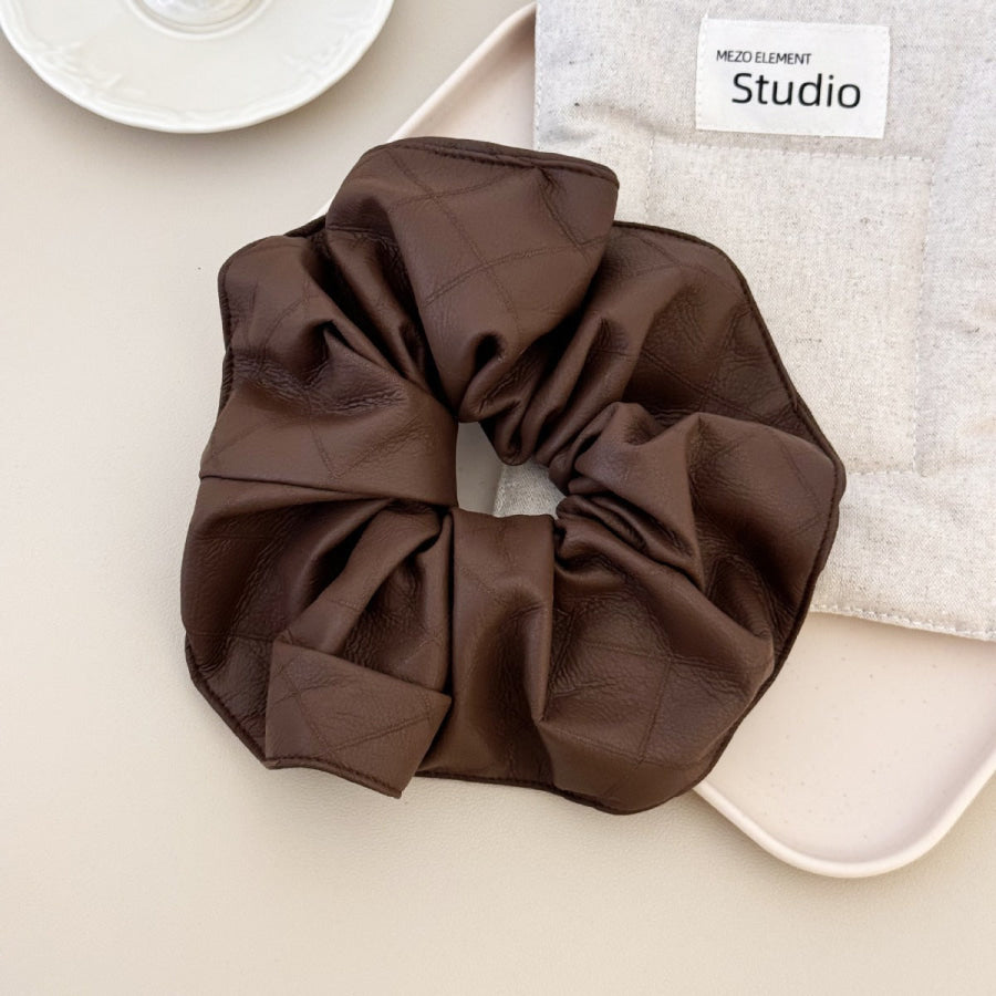 3-Piece PU Leather Elastic Hair Scrunchy Multi / One Size Apparel and Accessories