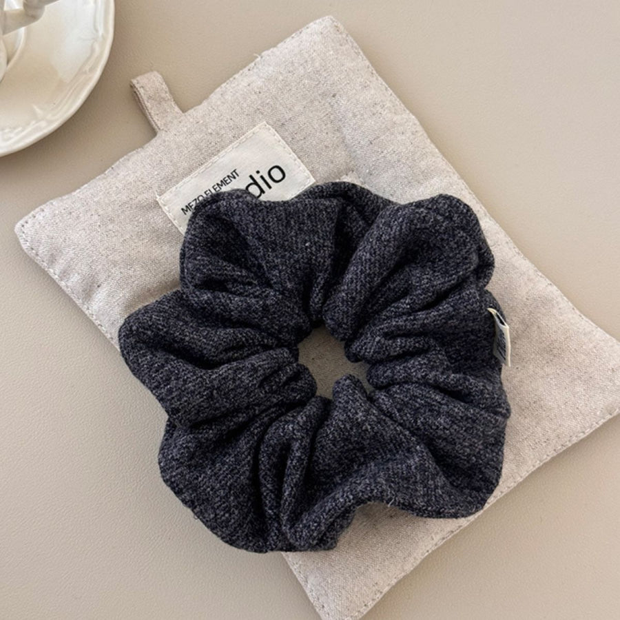 3-Piece Ruched Heathered Elastic Hair Scrunchy Style A / One Size Apparel and Accessories