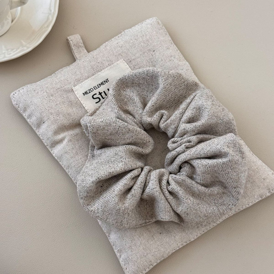 3-Piece Ruched Heathered Elastic Hair Scrunchy Style A / One Size Apparel and Accessories