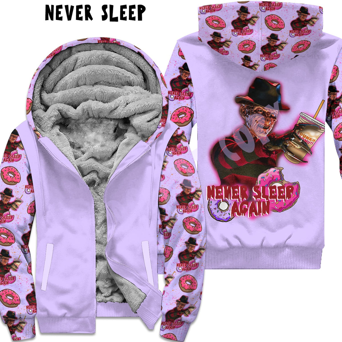 Preorder Custom Zip Hoodie Jacket - Never Sleep - Closes 1 Dec - ETA early Mar 2025