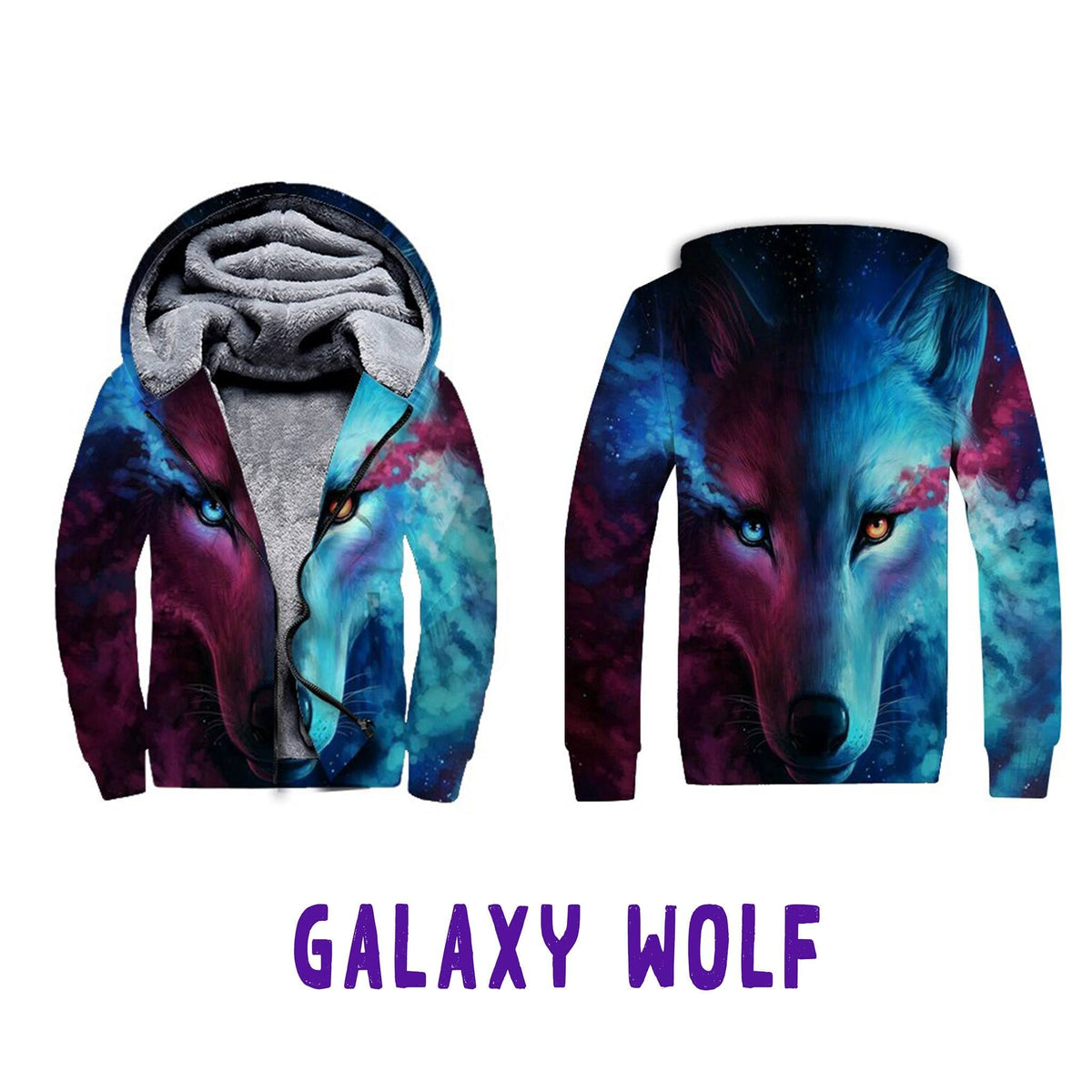 Preorder Custom Zip Hoodie Jacket - Galaxy Wolf - Closes 1 Dec - ETA early Mar 2025