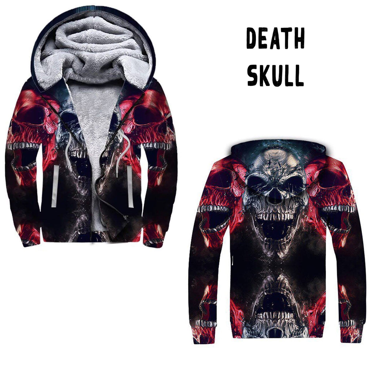 Preorder Custom Zip Hoodie Jacket - Death Skull - Closes 1 Dec - ETA early Mar 2025