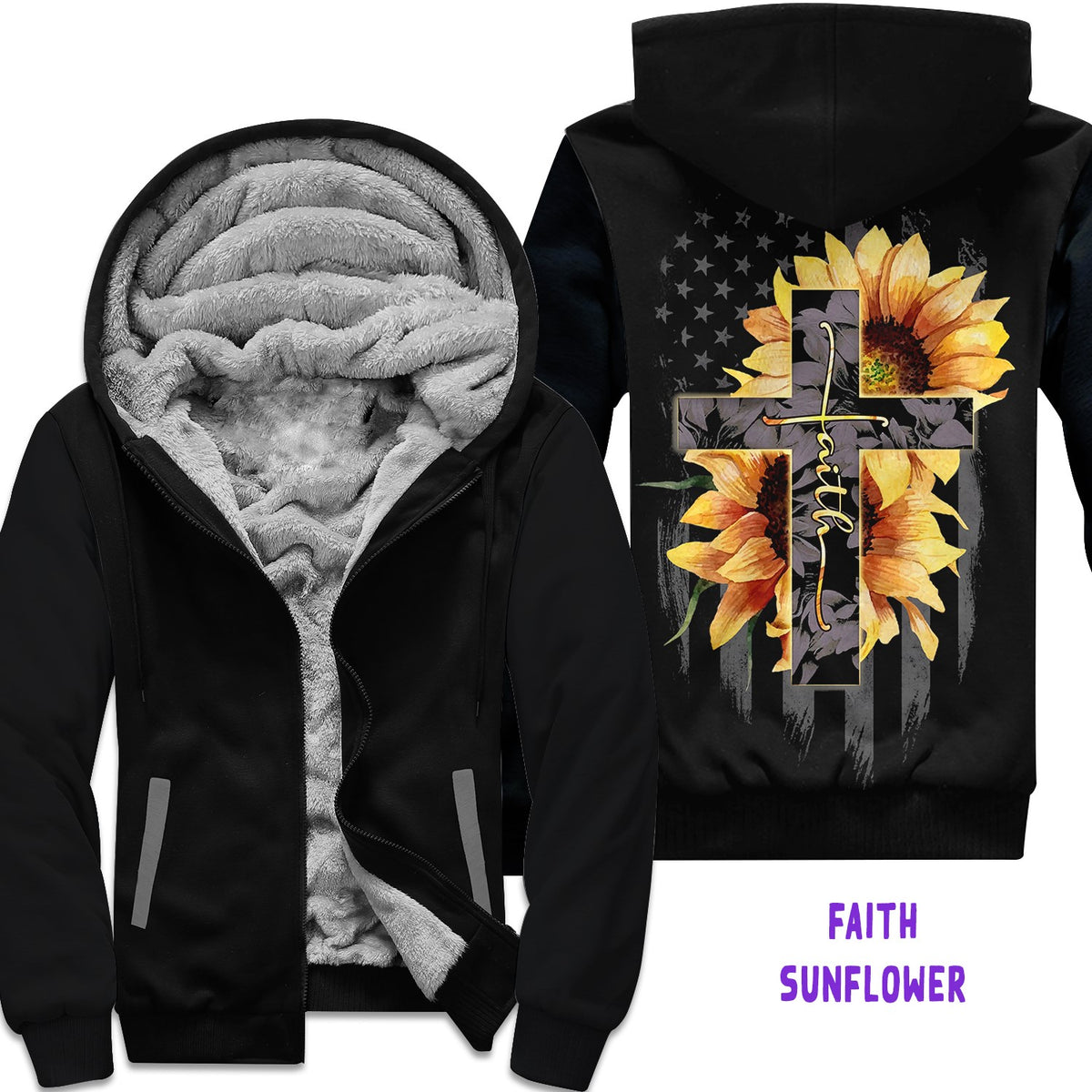 Preorder Custom Zip Hoodie Jacket - Faith Sunflower - Closes 1 Dec - ETA early Mar 2025