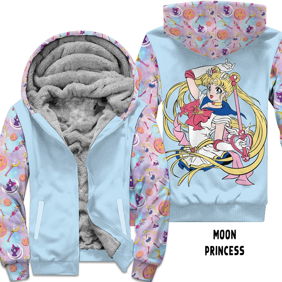 Preorder Custom Zip Hoodie Jacket - Moon Princess - Closes 1 Dec - ETA early Mar 2025