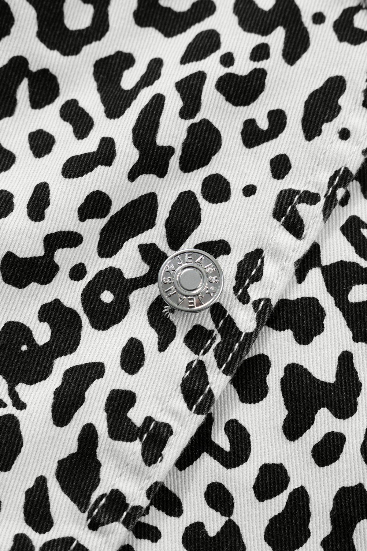 Brown Leopard Print Button Overlap Denim Shorts