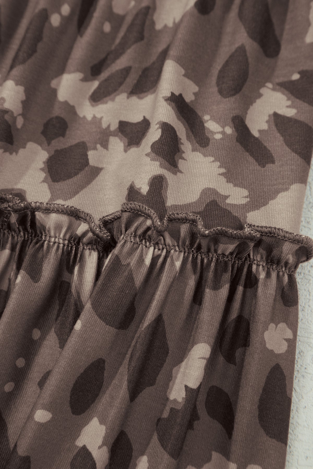 Multicolour Camo Print Wide Leg Casual Pants
