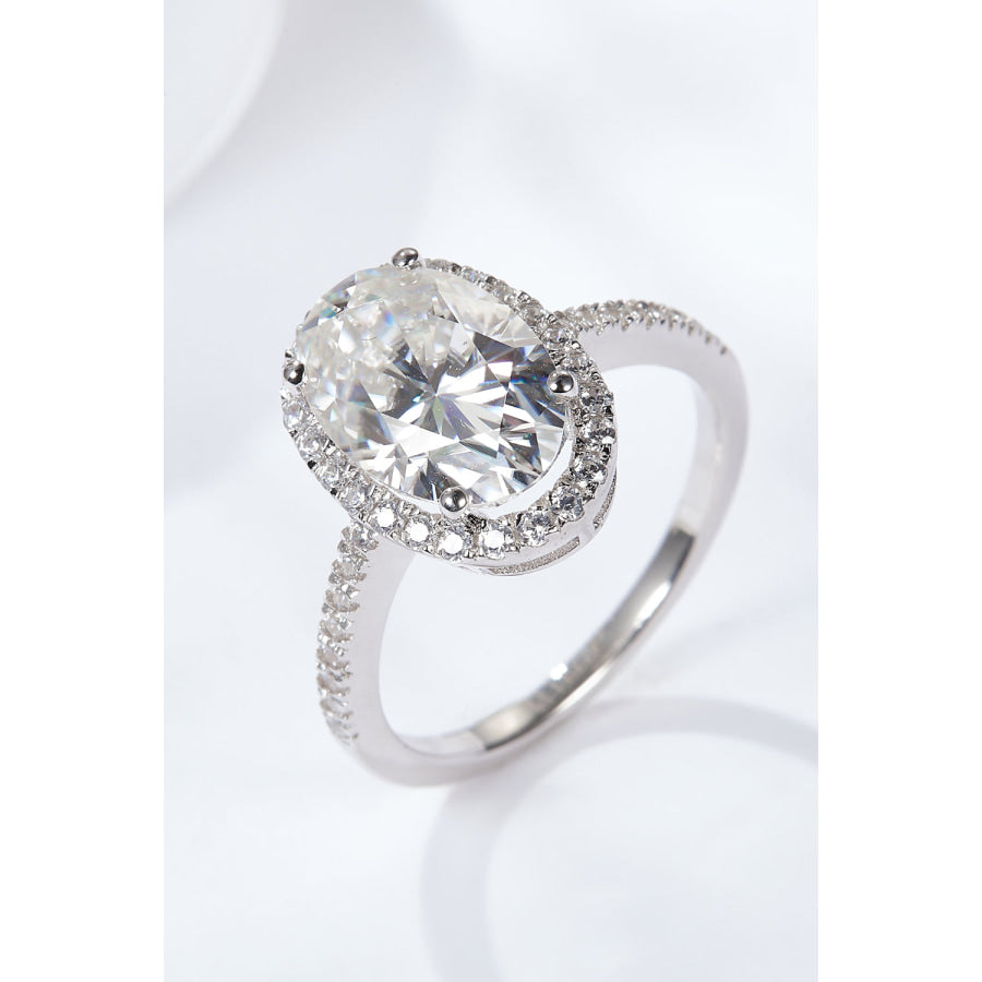 4.5 Carat Moissanite Halo Ring Silver / 6