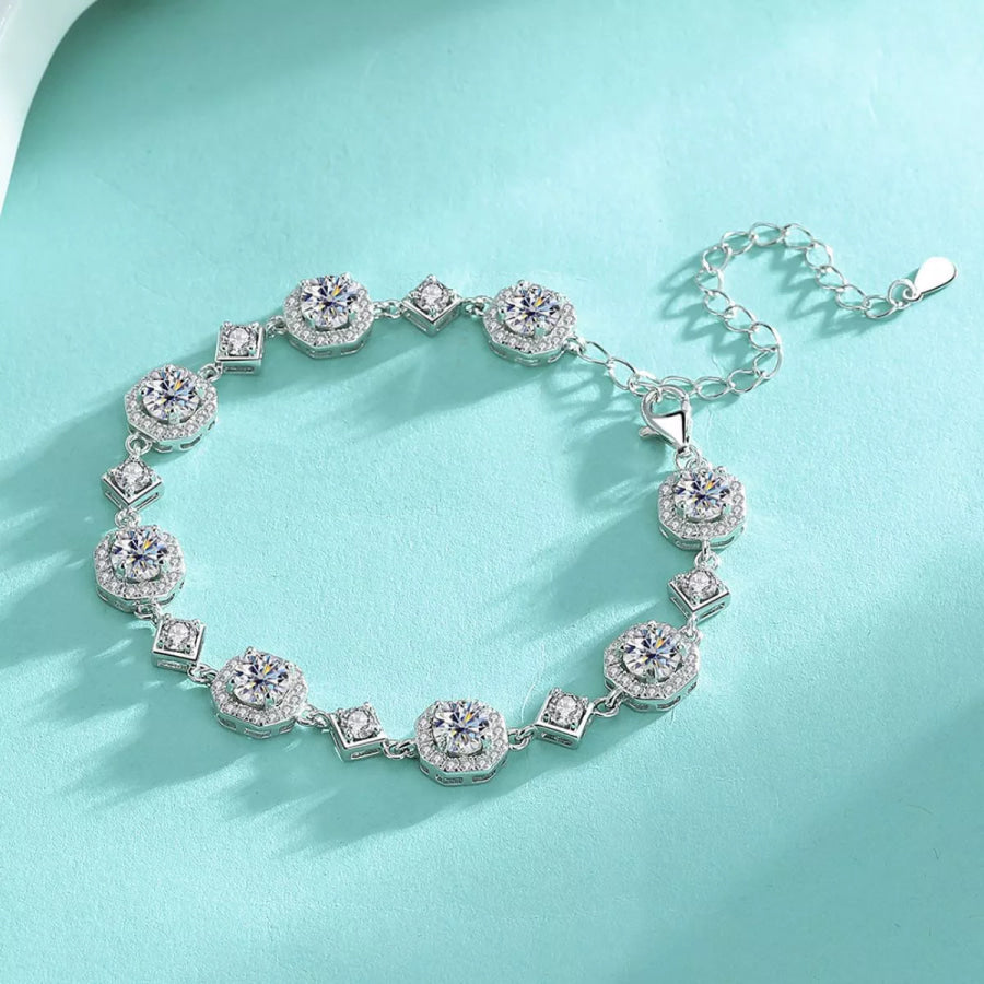 4 Carat 925 Sterling Silver Moissanite Bracelet Silver / onesize Apparel and Accessories