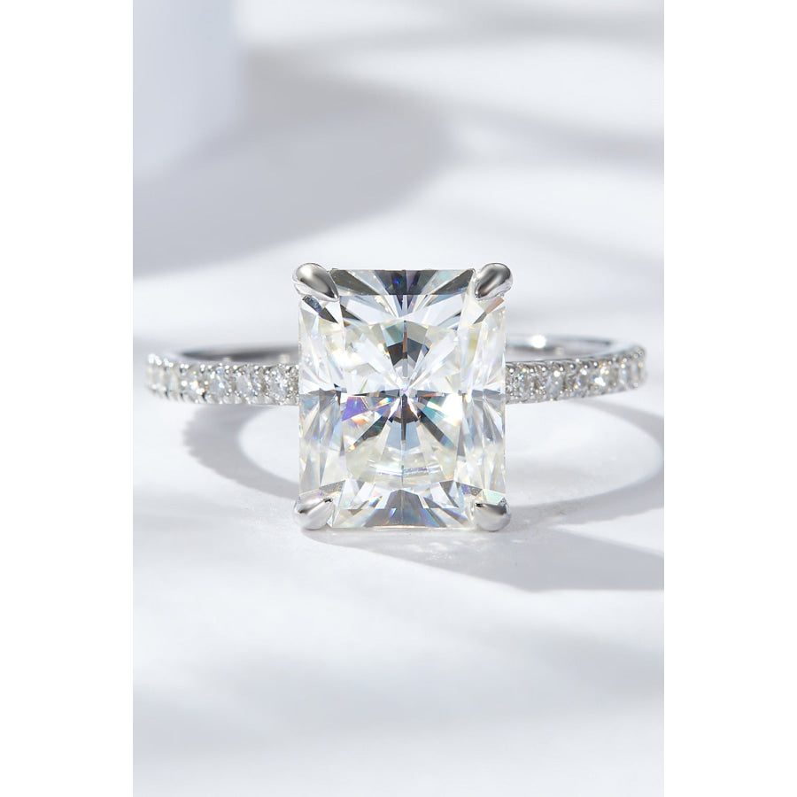 4 Carat Moissanite 4-Prong Side Stone Ring