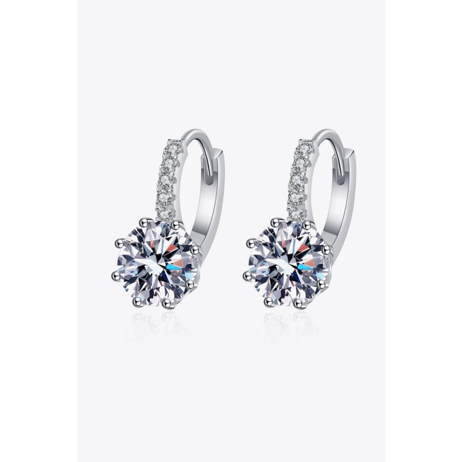 4 Carat Moissanite 925 Sterling Silver Earrings Silver / One Size