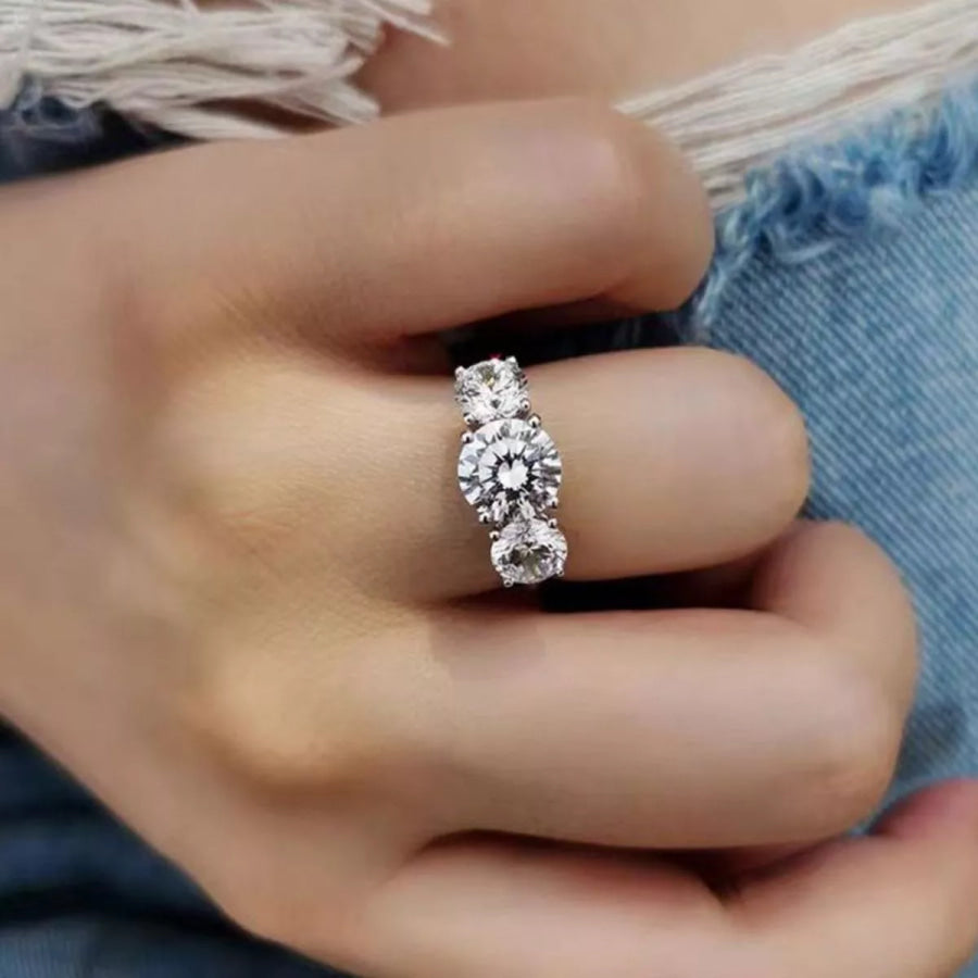 4 Carat Moissanite 925 Sterling Silver Ring Silver / 5 Apparel and Accessories