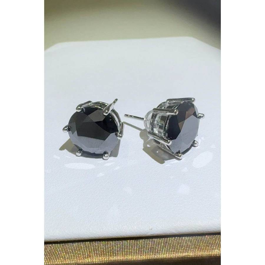 4 Carat Moissanite 925 Sterling Silver Stud Earrings Black / One Size Apparel and Accessories