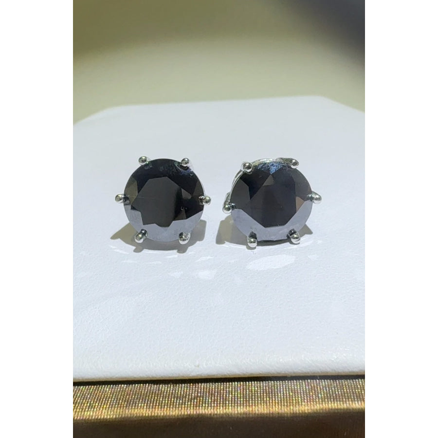 4 Carat Moissanite 925 Sterling Silver Stud Earrings Black / One Size Apparel and Accessories