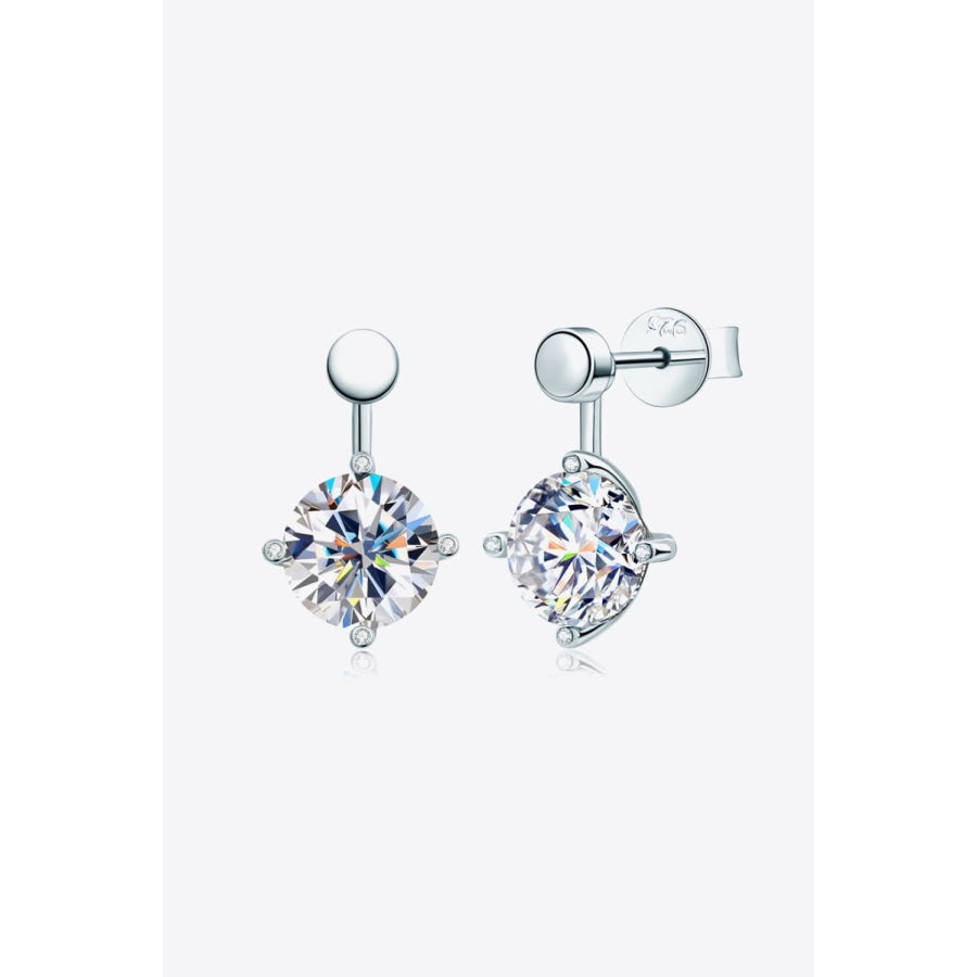 4 Carat Moissanite Drop Earrings Silver / One Size