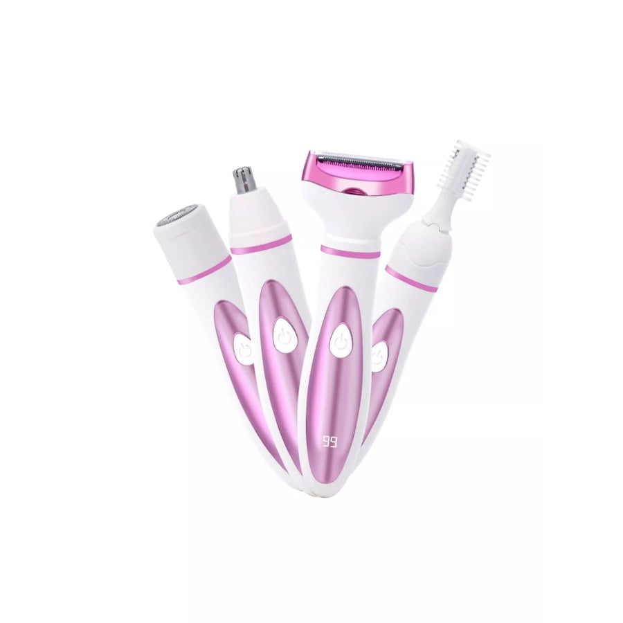 4-in-1 Multifunctional USB Rechargeable Painless Electric Hair Remover Pink / One Size Apparel and Accessories