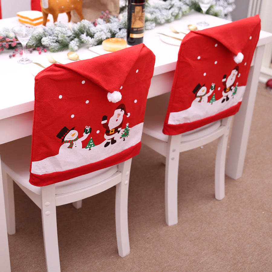 4-Pack Christmas Element Chair Cover Red / One Size/4 Pack Apparel and Accessories