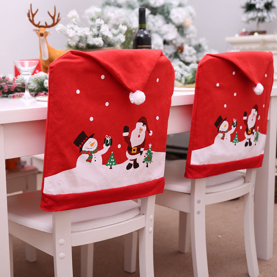 4-Pack Christmas Element Chair Cover Red / One Size/4 Pack Apparel and Accessories