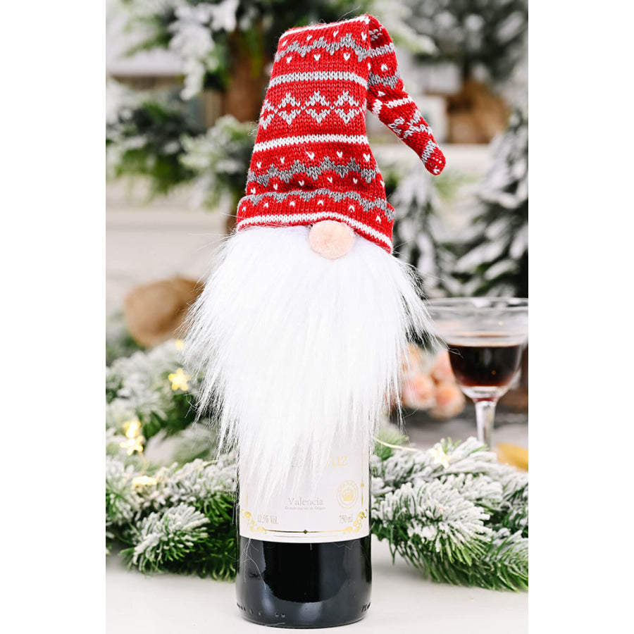 4-Pack Christmas Faceless Gnome Wine Bottle Covers Santa Hat / One Size/4 Pack Apparel and Accessories