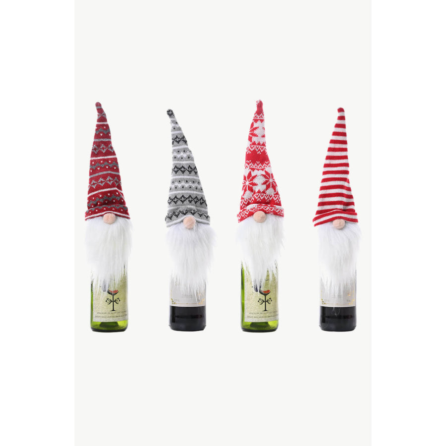 4-Pack Christmas Faceless Gnome Wine Bottle Covers Santa Hat / One Size/4 Pack Apparel and Accessories