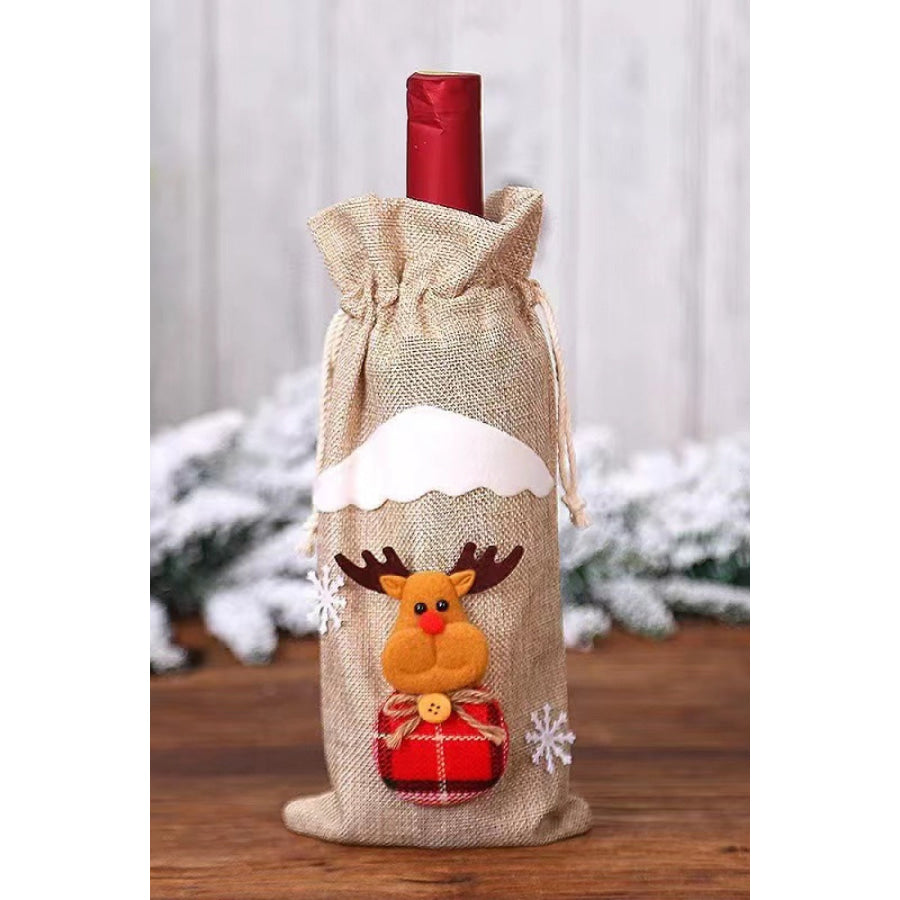 4-Pack Christmas Gnome Bottle Cover Red/Green/Beige Snowman/Beige Reindeer / One Size/4 Pack Apparel and Accessories