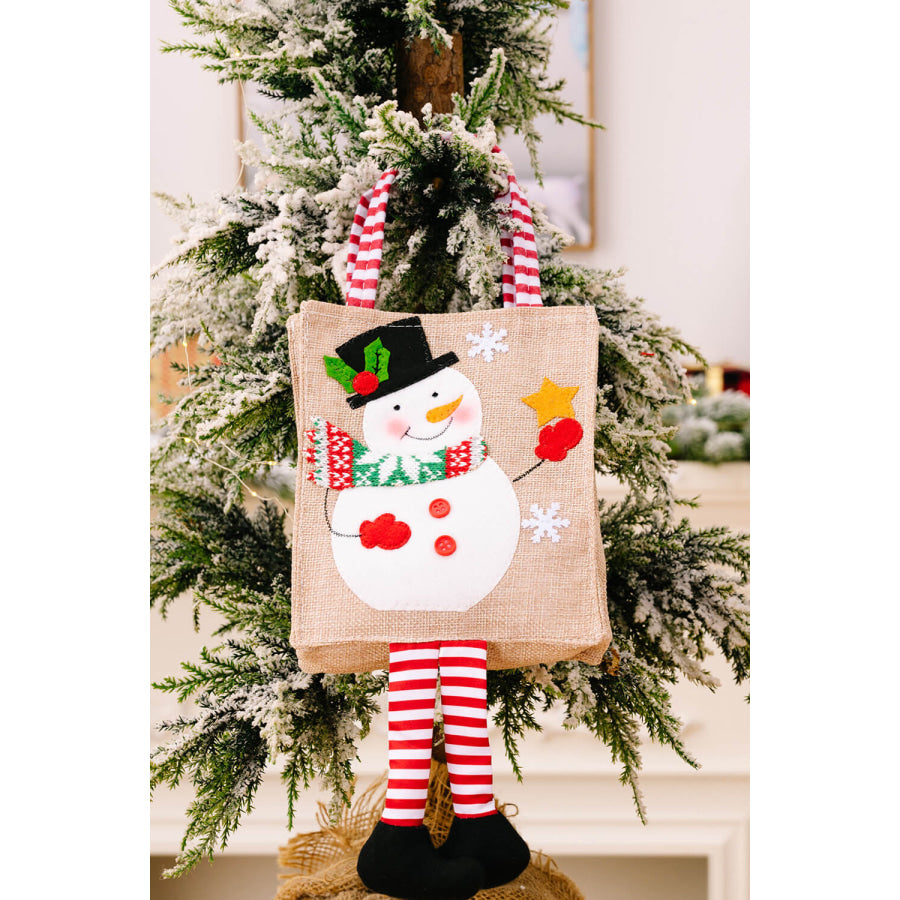 4-Pack Christmas Gnome Graphic Striped Gift Bag Santa/Snowman/Reindeer/Christmas Tree / One Size/4 Pack Apparel and Accessories