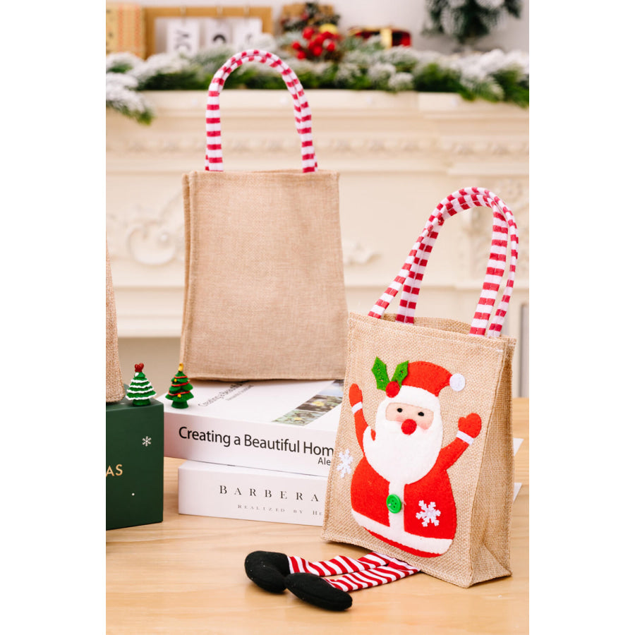 4-Pack Christmas Gnome Graphic Striped Gift Bag Santa/Snowman/Reindeer/Christmas Tree / One Size/4 Pack Apparel and Accessories