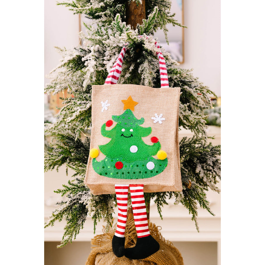 4-Pack Christmas Gnome Graphic Striped Gift Bag Santa/Snowman/Reindeer/Christmas Tree / One Size/4 Pack Apparel and Accessories