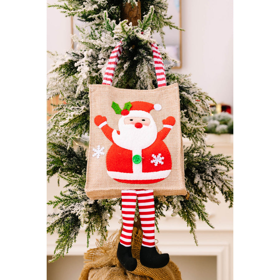 4-Pack Christmas Gnome Graphic Striped Gift Bag Santa/Snowman/Reindeer/Christmas Tree / One Size/4 Pack Apparel and Accessories