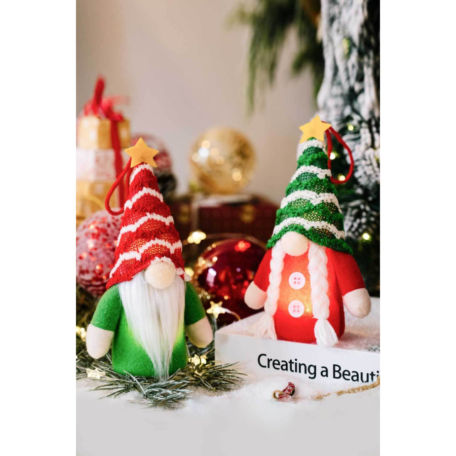 4-Pack Christmas Light-Up Faceless Gnome Hanging Widgets Red Stripe/Green Stripe/Red/Green / One Size/4 Pack Apparel and Accessories