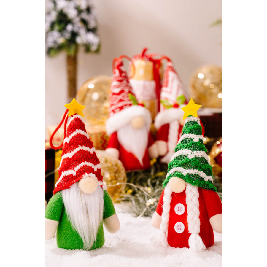 4-Pack Christmas Light-Up Faceless Gnome Hanging Widgets Red Stripe/Green Stripe/Red/Green / One Size/4 Pack Apparel and Accessories