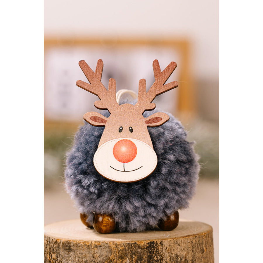 4-Pack Christmas Sherpa Reindeer Hanging Widgets Red/Brown/White/Gray / One Size/4 Pack Apparel and Accessories