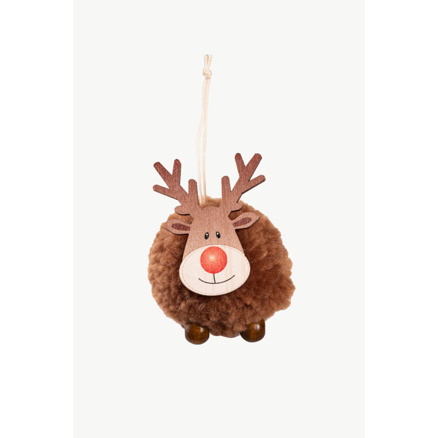 4-Pack Christmas Sherpa Reindeer Hanging Widgets Red/Brown/White/Gray / One Size/4 Pack Apparel and Accessories