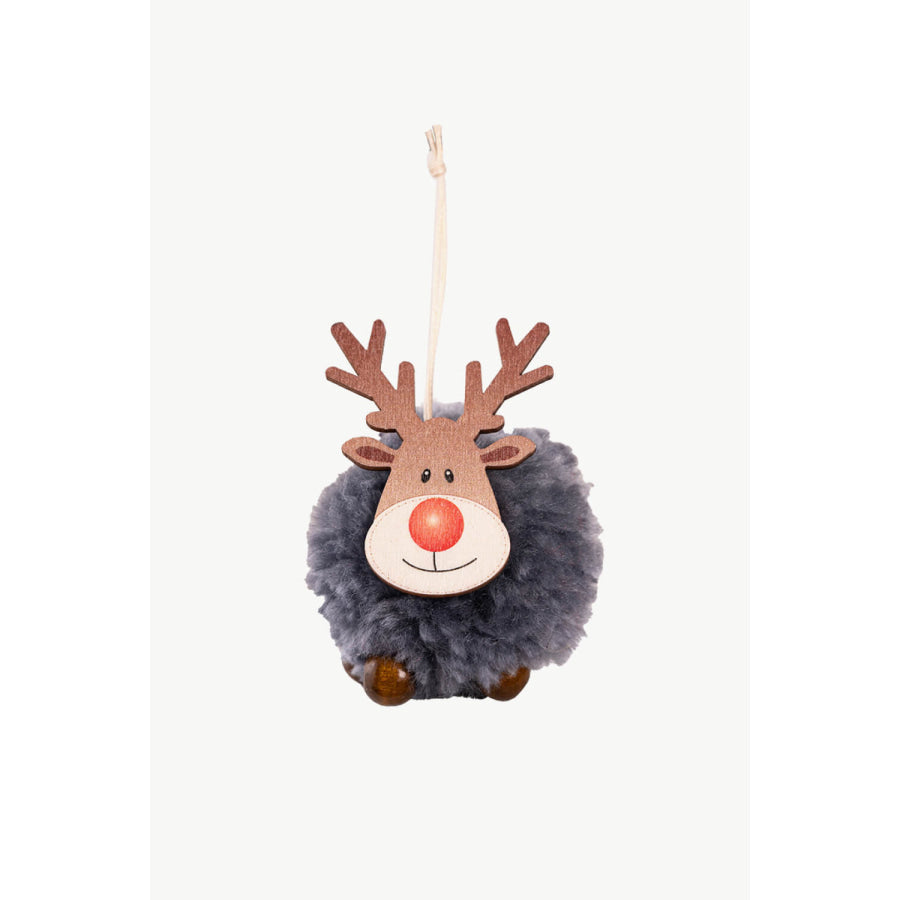 4-Pack Christmas Sherpa Reindeer Hanging Widgets Red/Brown/White/Gray / One Size/4 Pack Apparel and Accessories