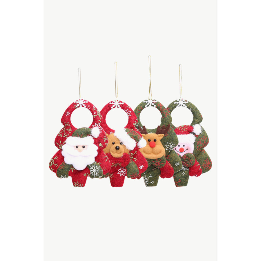 4-Pack Christmas Snowflake Figure Hanging Widgets Santa/Snowman/Reindeer/Bear / One Size/4 Pack Apparel and Accessories