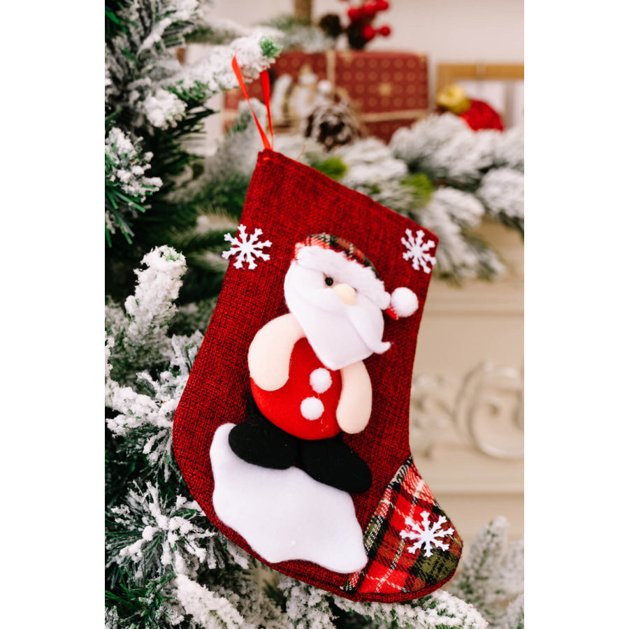 4-Pack Snowflake Christmas Stocking Hanging Widgets Santa/Snowman/Reindeer/Bear / One Size/4 Pack Apparel and Accessories