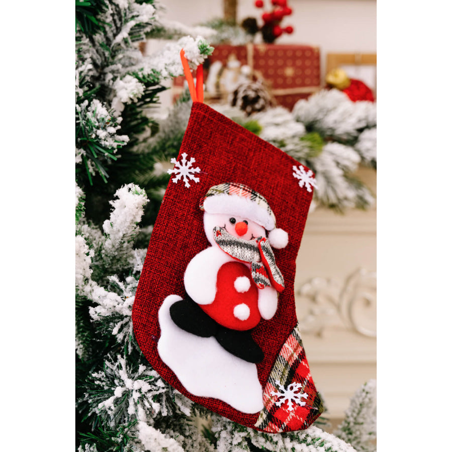 4-Pack Snowflake Christmas Stocking Hanging Widgets Santa/Snowman/Reindeer/Bear / One Size/4 Pack Apparel and Accessories