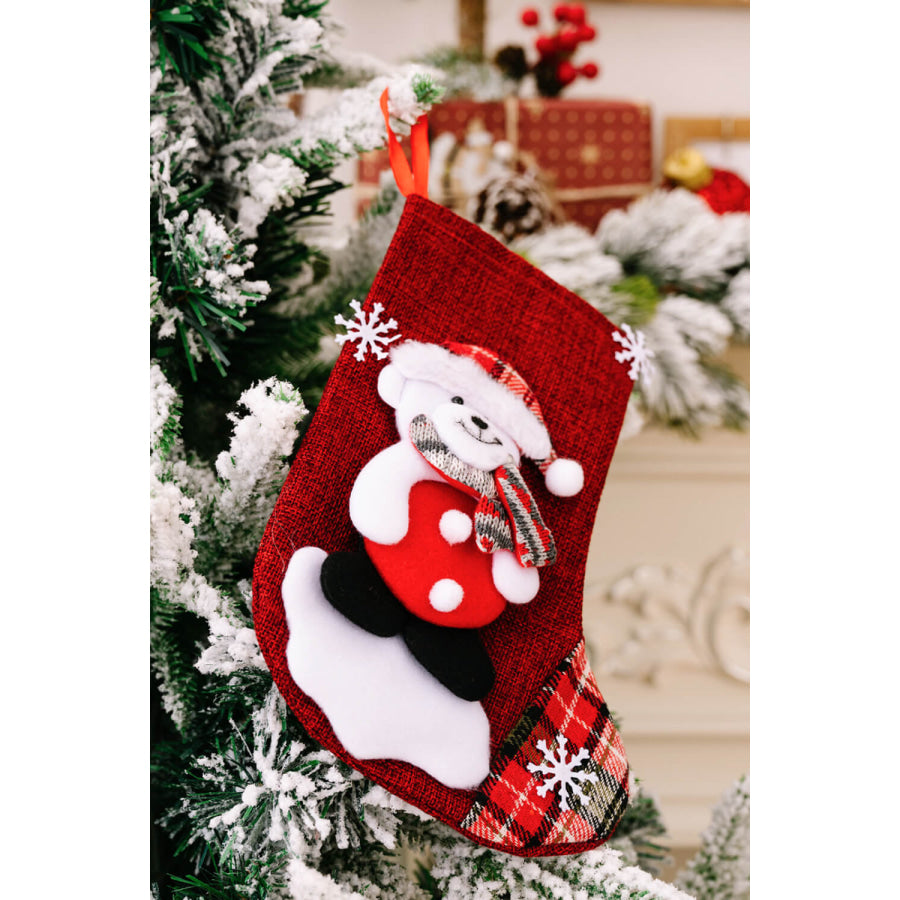 4-Pack Snowflake Christmas Stocking Hanging Widgets Santa/Snowman/Reindeer/Bear / One Size/4 Pack Apparel and Accessories