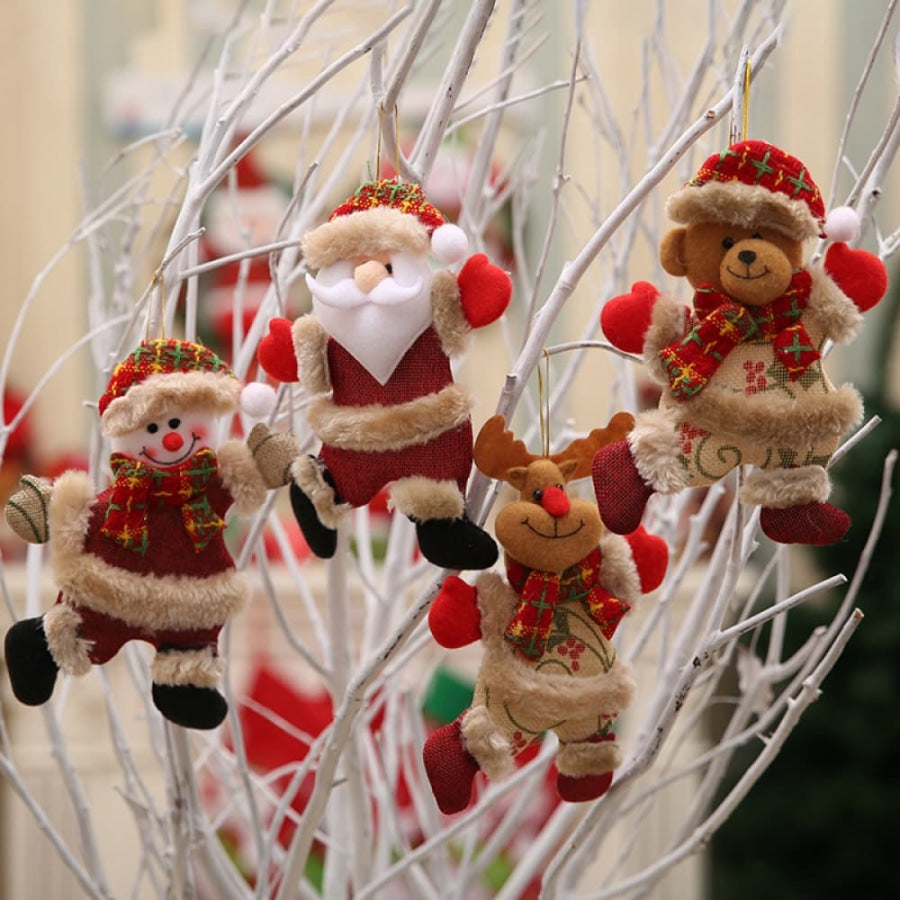 4-Piece Christmas Hanging Widgets Red / One Size