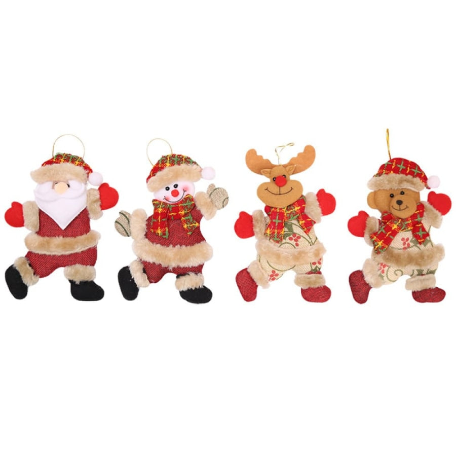 4-Piece Christmas Hanging Widgets Red / One Size