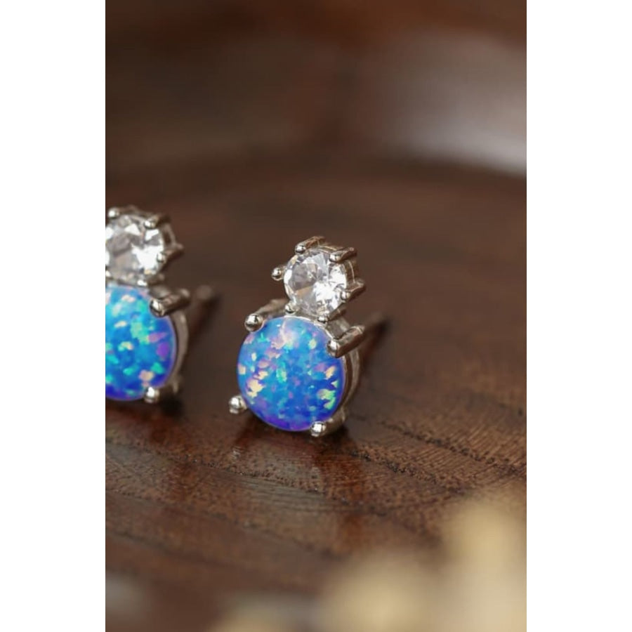 4-Prong Opal Stud Earrings