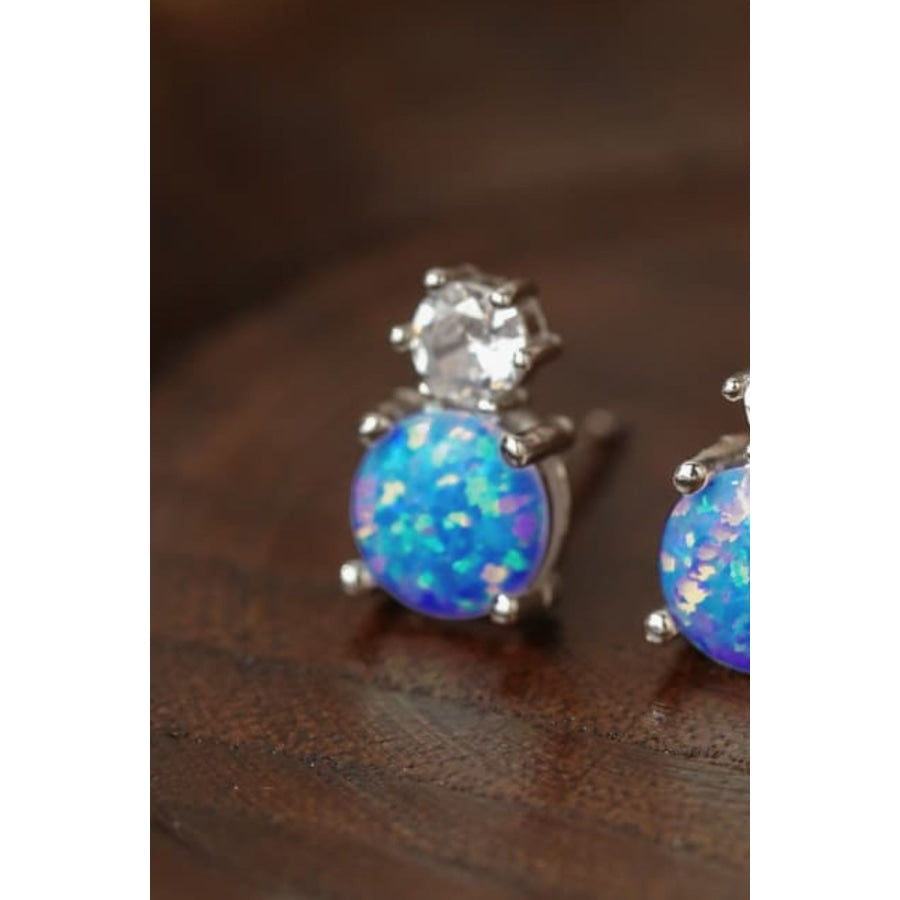 4-Prong Opal Stud Earrings