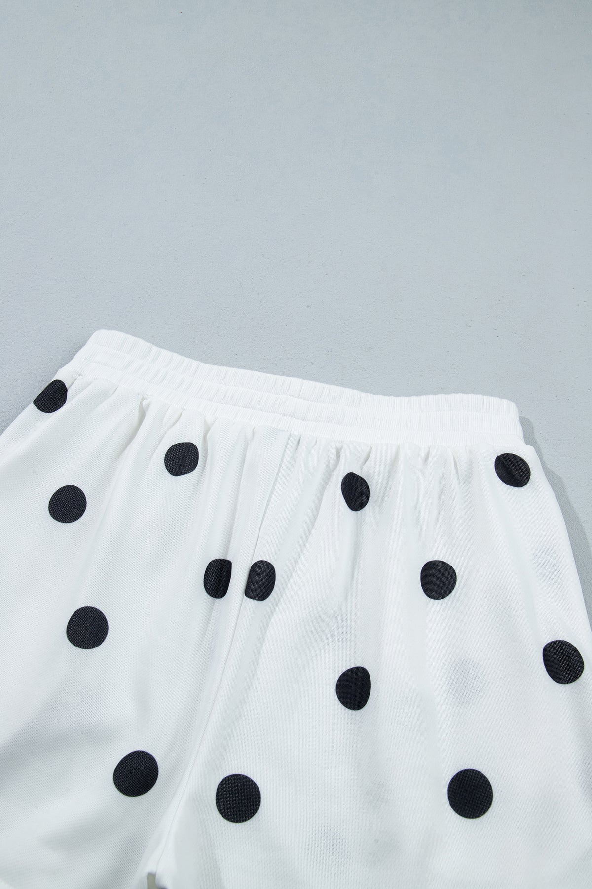 Red Polka Dot Raw Hem Relaxed Pullover Loose Skort Two Piece Set