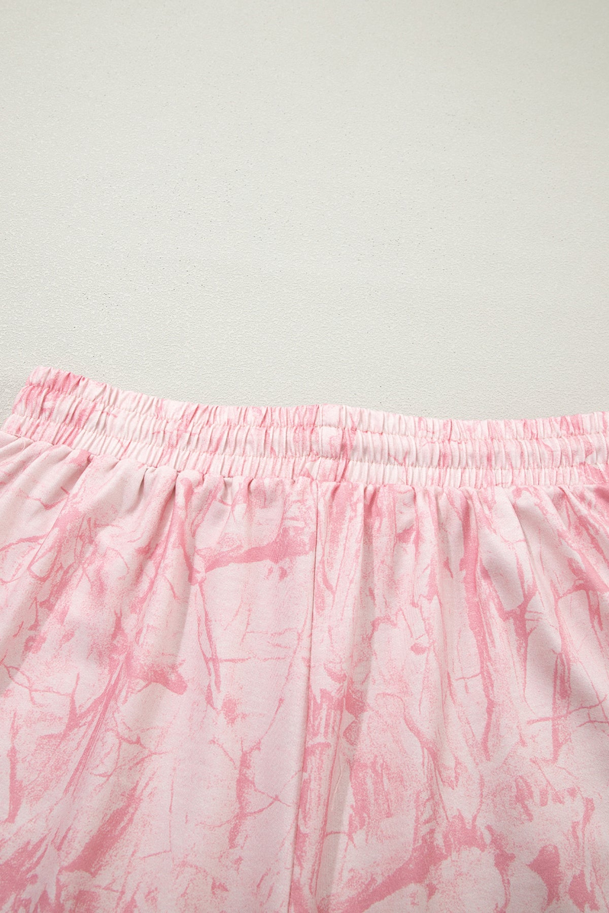 Pink Mock Neck Pullover and Shorts Camo Set