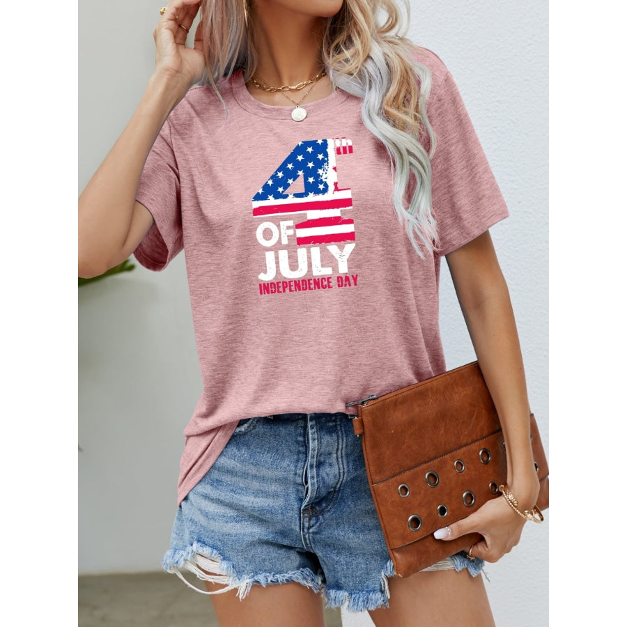 4th OF JULY INDEPENDENCE DAY Graphic Tee Blush Pink / S