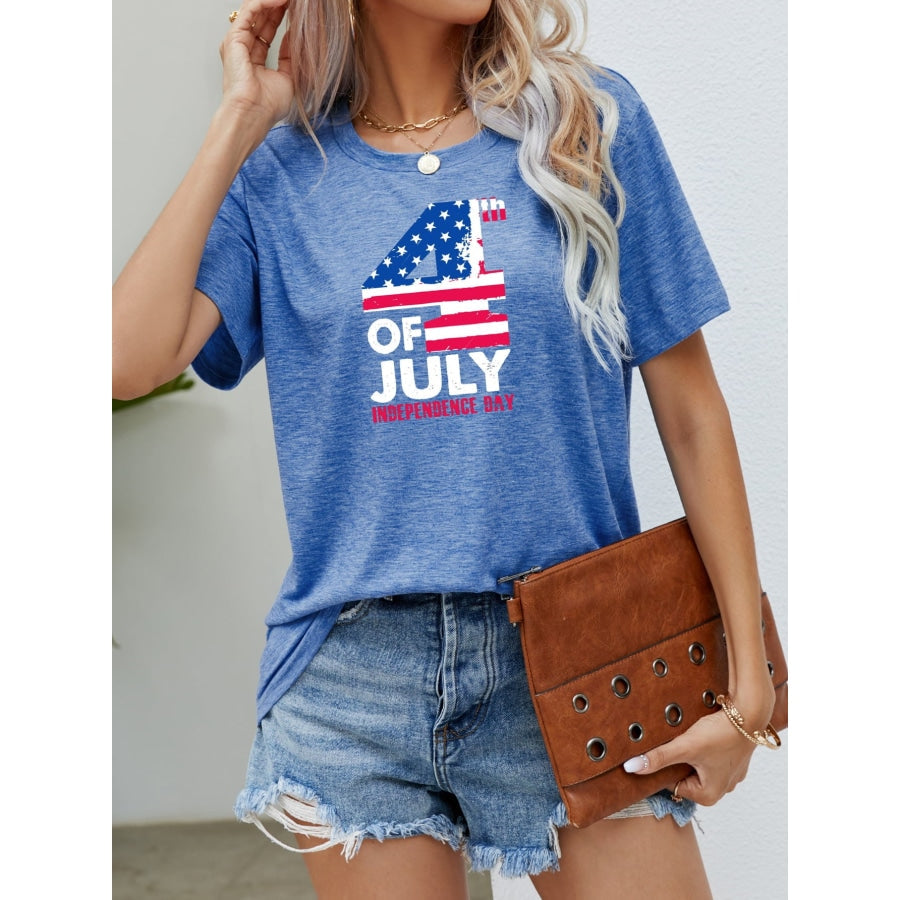 4th OF JULY INDEPENDENCE DAY Graphic Tee Cobalt Blue / S