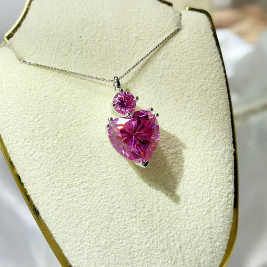 5.5 Carat Moissanite 925 Sterling Silver Pendant Necklace Silver / One Size Apparel and Accessories