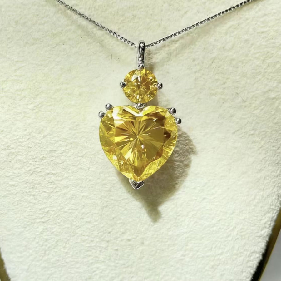 5.5 Carat Moissanite 925 Sterling Silver Pendant Necklace Silver / One Size Apparel and Accessories